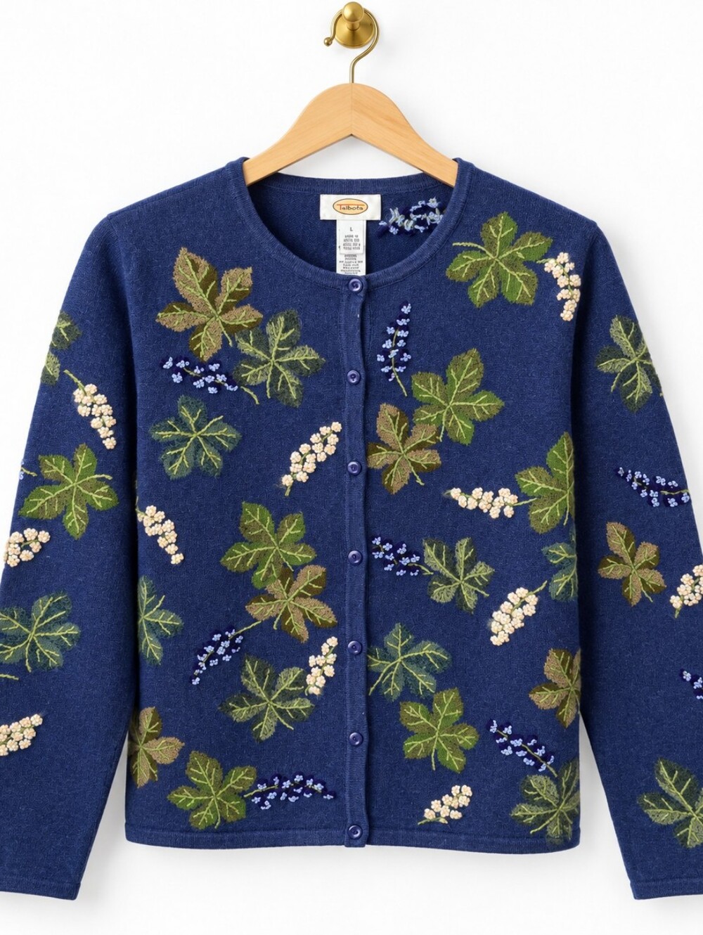 Talbots VTG Fall Leaves Cardigan Large